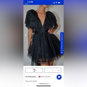 Halloween Witch Dress- STAR POWER TULLE TRAIN MINI DRESS BLACK-